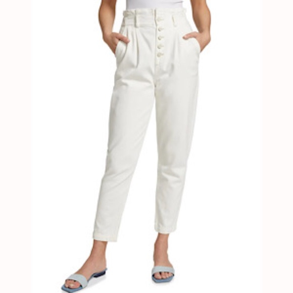 “NEW” PAIGE Pleated Paper-bag Carrot-Leg Jean